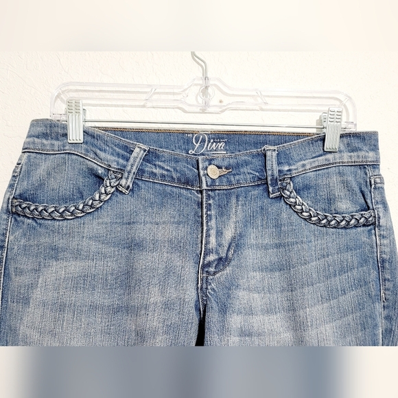 Old Navy The Diva Women's Blue Mid-Rise Straight Leg Stretch Denim Jeans Size 4 - Picture 2 of 12